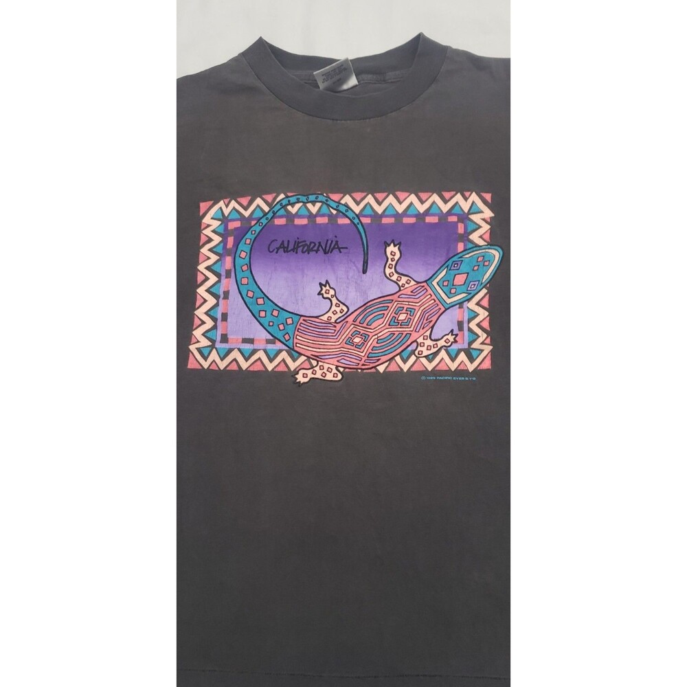 Vintage 80's California Lizard Single Stitch Pacific Eyes Faded Shirt